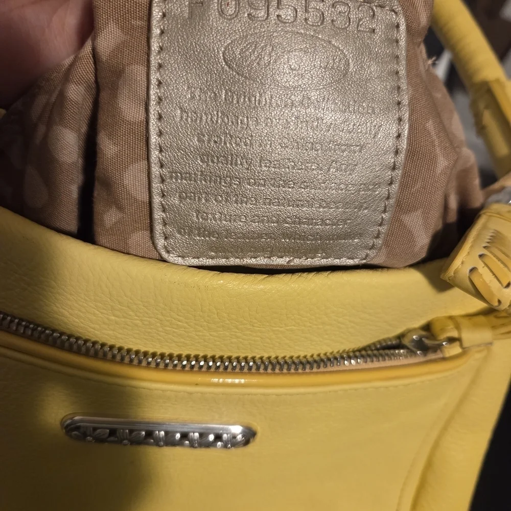 Brighton Yellow Shoulder Bag with Gold Hardware